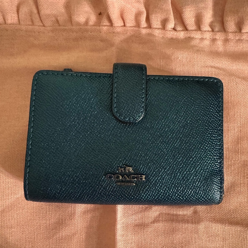 Coach Metallic Medium Corner Zip Wallet